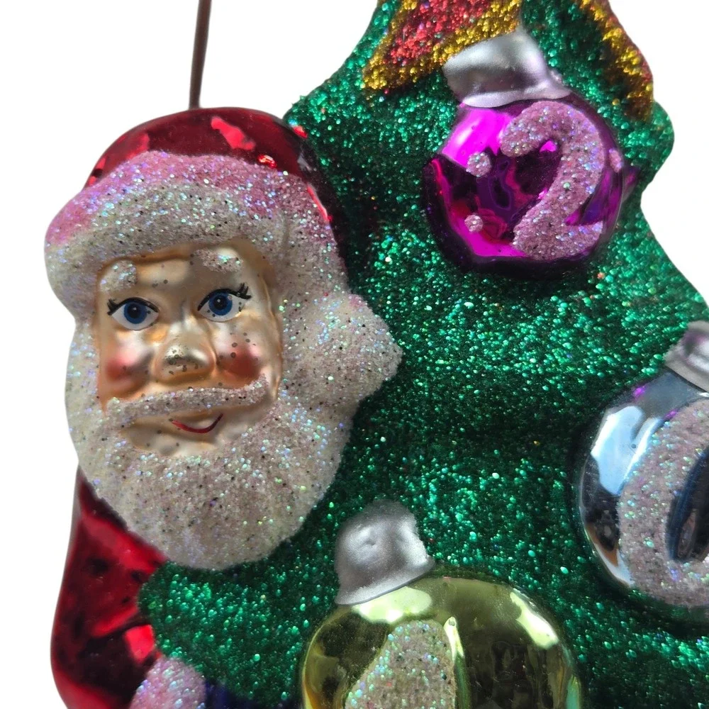 Christopher Radko 2014 Santa Claus Behind Christmas Tree 6